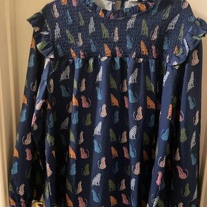Colorful Leopard Print Blouse